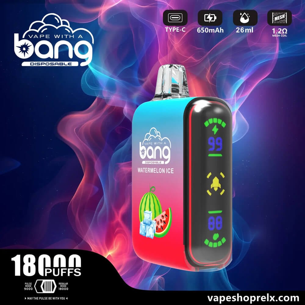 Bang Rocket 18000口一次性電子煙｜可充電拋棄式霧化棒｜多種口味｜全新側面顯示-1